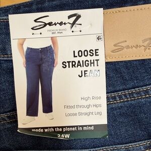 NWT Size 24W Seven7 Loose Straight Jean